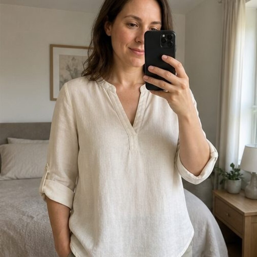 White Button Blouse - Picture 2 of 6